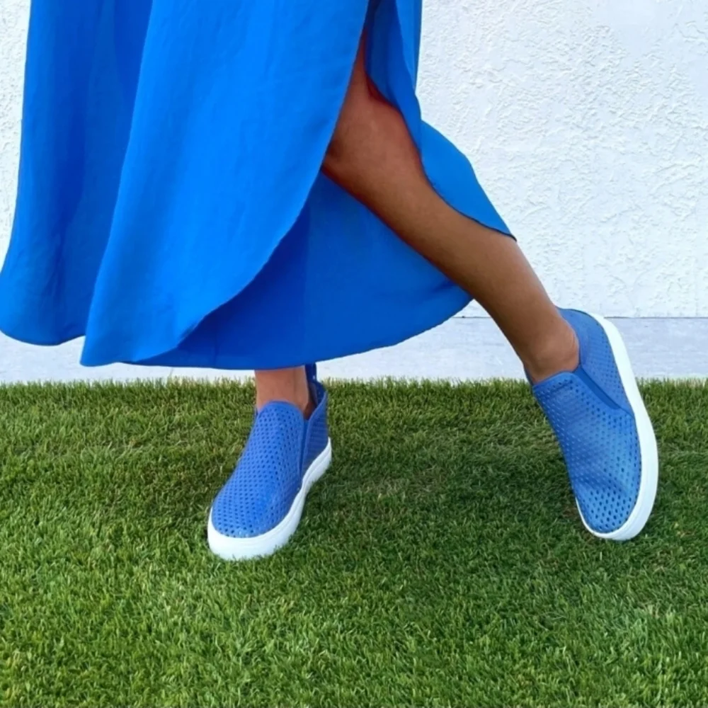 Jibs Unisex Mid Rise Galaxy Blue Slip-on Perforated Leather Odor Free Handmade